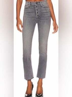 MOTHER The Pixie Dazzler Ankle Fray Digging Up Dirt Gray Size 28